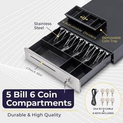 Stainless Steel Cash Drawer for Point of Sale System