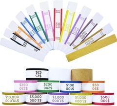 600Pcs Money Bands for Cash – Self-Adhesive Money Wrappers for Bills, Currency S
