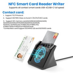 2-in-1 Smart Card Reader NFC USB A C CAC Military DOD ID Bank Chip Card Reader