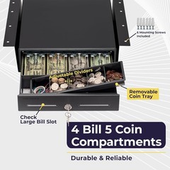 13 Electronic Cash Register Drawer with under Counter Mounting Metal Bracket…