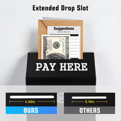Locking Cash Box with Slot, Metal Money Donation Box with Lock and 4 Keys Wall M