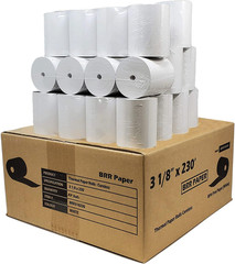 (32 Rolls – 55 GSM Coreless) 3 1/8 X 230 Thermal Paper Receipt Rolls Fits All Cl