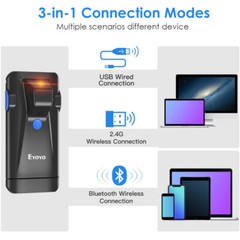 Eyoyo Wireless 2D QR Code Barcode Scanner Phone Back Clip Scanner for PC Phone