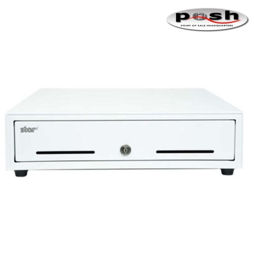 NEW Star Micronics 37968030 Cash Drawer White 16×16 4 Bill 8 Coin POS
