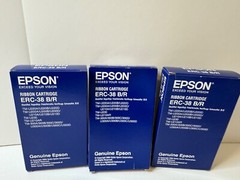 Original 3- Pack Epson ERC-38BR Color Cartridge Black, Red