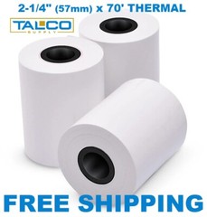 (100) INGENICO iCT250 (2-1/4&Prime; x 70&prime;) THERMAL RECEIPT PAPER ROLLS ~FREE SHIPPING~