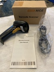 Wone Nice WN3300 USB Laser Handheld Barcode Scanner with USB Cord New Open Box