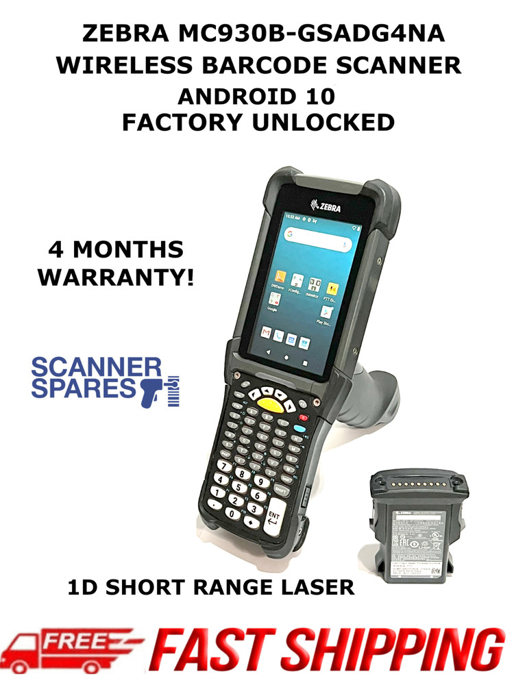 🔥 ZEBRA MC930B-GSADG4NA Scanner & BATTERY ANDROID 10 – 1D Laser Wifi Bluetooth