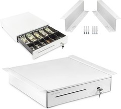 Durable 16&Prime; Cash Drawer – 5 Bill & 6 Coin Slots with Key-Lock for Security