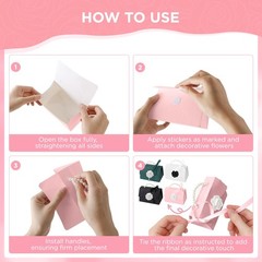 Money Pull Box for Cash Surprise Box Mini Rose Handbags with 30 Pcs Transpare…