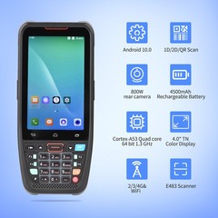 Handheld POS 10.0 PDA Terminal 1D/2D/QR Barcode Scanner With ZJKM