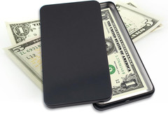 2 Pack Black Metal Cash Box Currency Tray Money Organizer with Lid