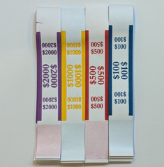 400 SELF SEALING CURRENCY STRAPS MONEY BILL BANDS STRAP -Free Shipping