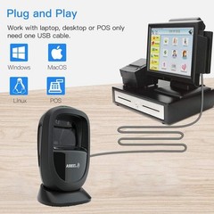 Zebra DS9308-SR00004ZZCN Desktop Hands-free 1D 2D Barcode Scanner w/ USB Cable