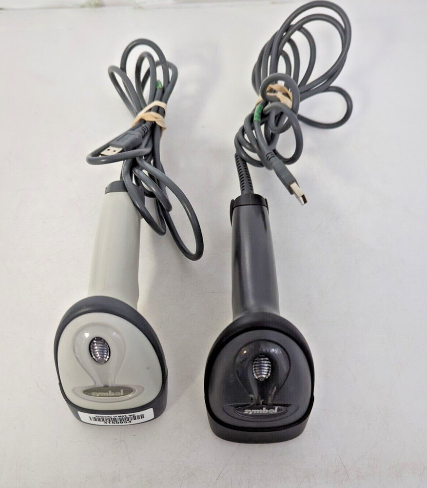 LOT OF 2 SYMBOL SCANNER LS2208-SR20001, LS2208-SR20007 USBCable Fully Functional