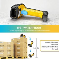 Upgraded QR Industrial Bluetooth Barcode Scanner with Charging Dock