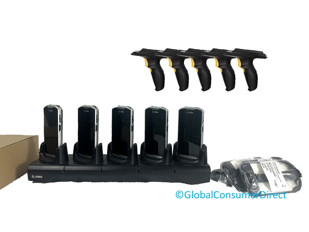 LOT OF 5x Zebra TC51 TC510K Android Mobile Computer +Cradle NEW Cases & Handles