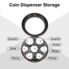 Coin Dispenser Case, Portable Aluminum Coin Organizer Change Sorter, Orange