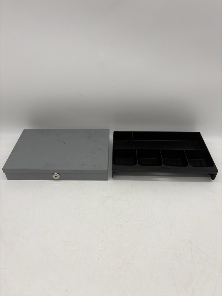 MMF Industries Metal Cash Box Removable Bill & Coin Tray 11.5&Prime;x7.8&Prime; NO KEY