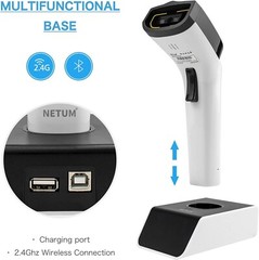 Wireless Bluetooth 1D Barcode Scanner Hands Free CCD Barcode Reader USB Charging