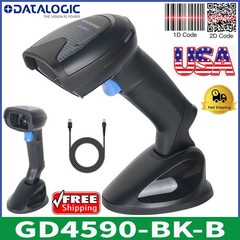 Datalogic GD4590-BK-B USB 2D Gryphon Handheld Barcode Scanner Reader W/ Base USA