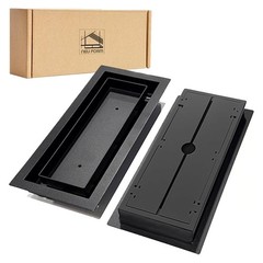 4×10 Black Adjustable air Flow Floor Register with Tray for Flooring Insert R