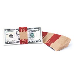 Natural Kraft Saw-Tooth $500 Currency Band (1,000)