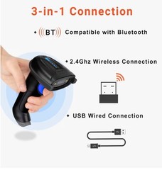 Tera Pro 1D Wireless Barcode Scanner 3 in 1 Bluetooth & 2.4G Wireless & USB W…