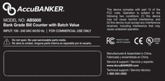 AccuBANKER AB5800 Bill Counter Multi Currency w/ Counterfeit Detection & Printer