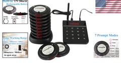 Wireless Restaurant Paging System – Waterproof with 10 Coaster Pagers Included