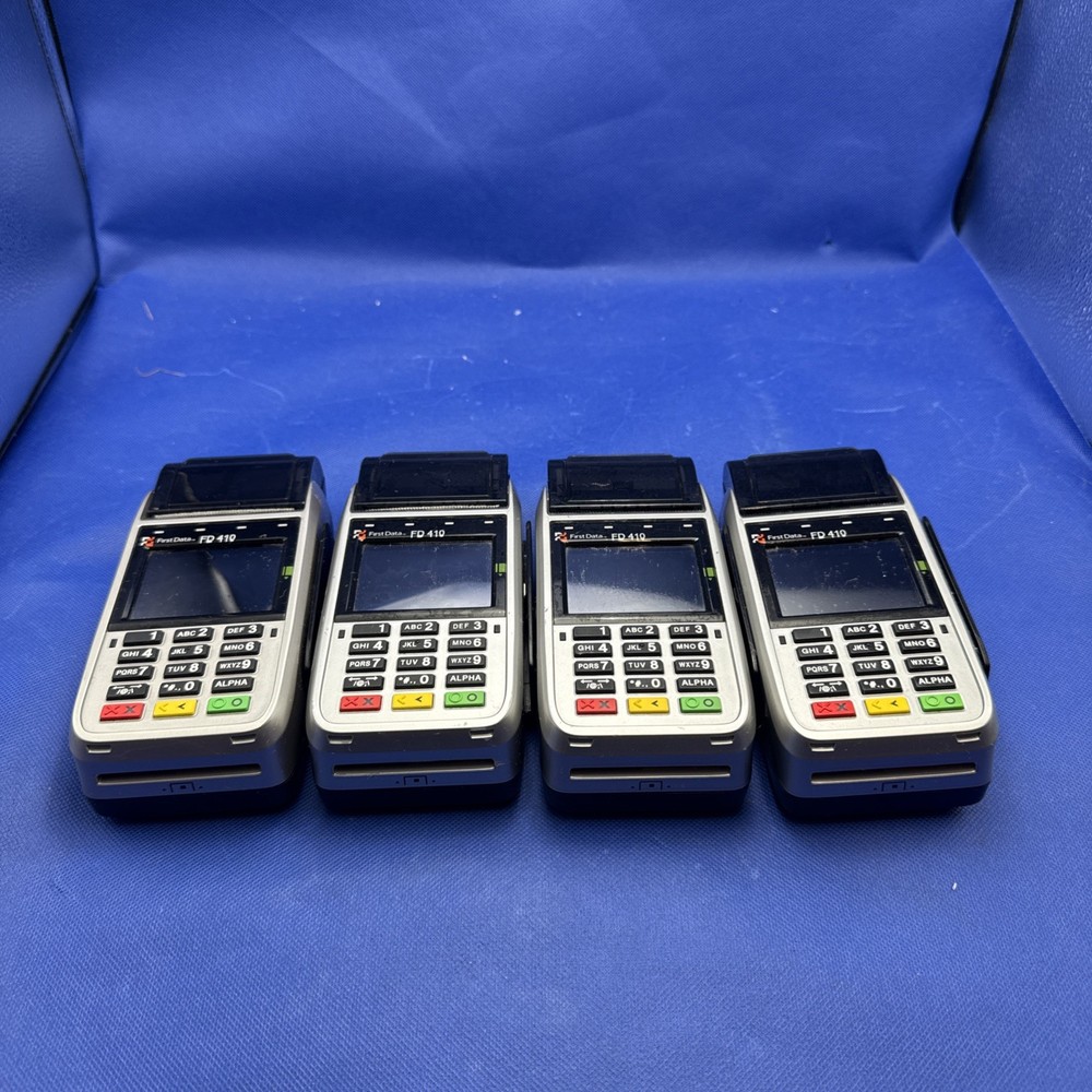 Lot Of 4 First Data FD-410 Credit Card Machine