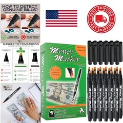 Money Marker Bill Detector Pen 18 Count Black Gold Ink for Currency Verification
