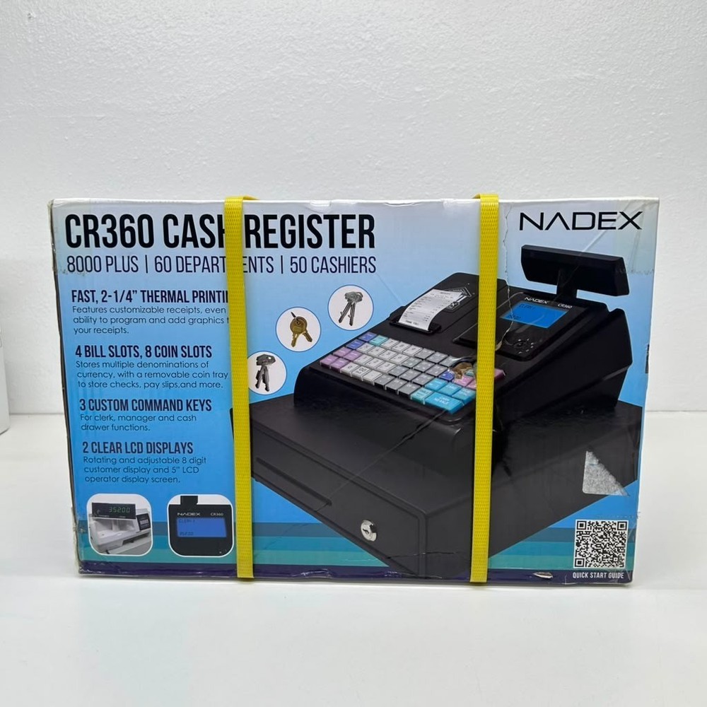 Nadex Coins CR360 Thermal-Print Electronic Cash Register Black