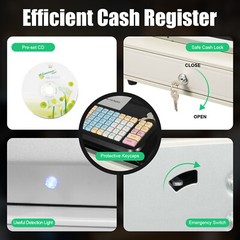 Electronic POS System Cash Register LED Display For Retail W/ Drawer 48 Keys US