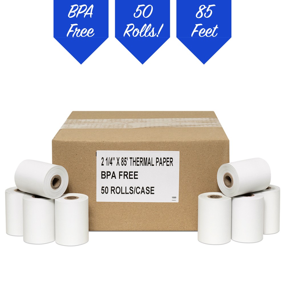 2 1/4&Prime; x 85&prime; First Data FD130 FD50 FD55 FD100Ti Thermal Paper 50 Rolls !!!