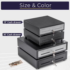13&Prime; Electronic Cash Register Drawer for Point of Sale (POS) System with 4 Bill 5