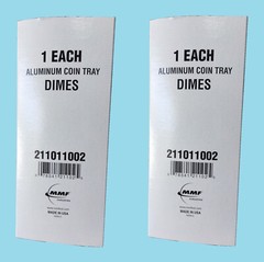 MMF INDUSTRIES Rolled Coin Storage Trays 2x Dimes & 2x Nickels (4 Pack) D11