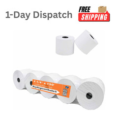 Pack of 5 Rolls 2 1/4 x 150 ft White Adding Machine Tape Paper Rolls