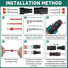308PCS 19 Sets Weather Pack Connectors Kit, 1 2 3 4 6Pin Automotive Electrica…