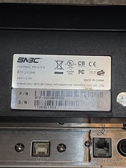 SNBC BTP-2002NP POS Serial Thermal Receipt Printer w/ Power Adapter