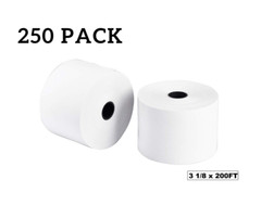 250 Pack Thermal Cash Register Rolls 3-1/8 in x 200 ft. | Receipt Paper