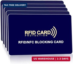 5-Pack RFID Blocking Cards | Contactless NFC/RFID Credit Card & Passport Protect