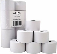 PM Company POS/Cash Register One-Ply Bond Rolls, 44 x 128 Feet, White, 10 Rolls