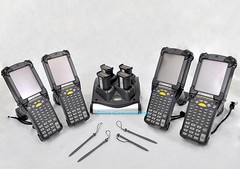 LOT of 4x Symbol Motorola MC9090G MC9090-GF0HBEGA6WR CE Barcode Scanner +CHARGER