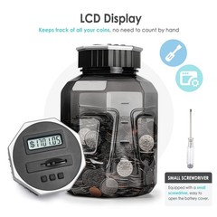 Extra Large Piggy Bank Digital Coin Counting Bank with LCD Counter for Adults
