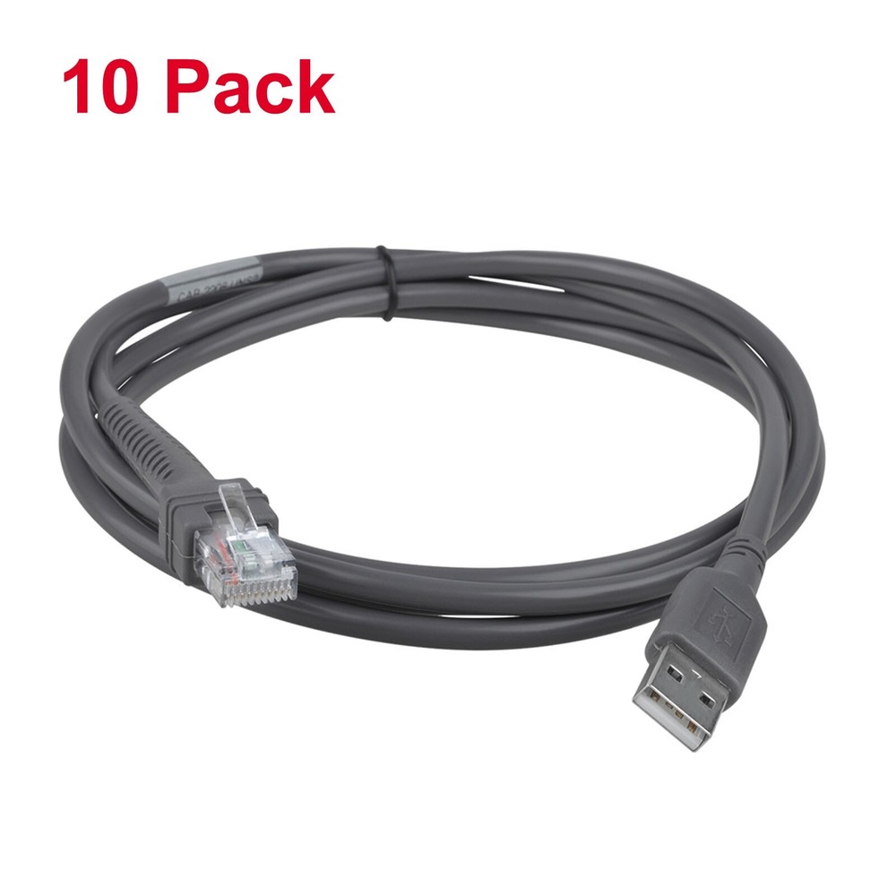 Lot of 10 6.6ft USB Cable Cord for Motorola Symbol Barcode Scanner ls2208 ls4208