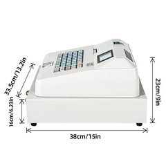 LED Electronic Cash Register 48 Keys POS System w/Drawer Fits Supermarket Retail