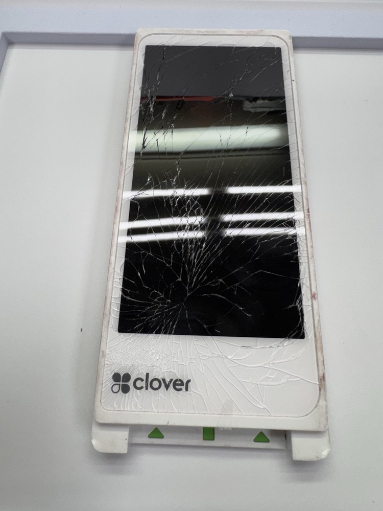 Clover Flex 3 C405 Handheld POS Management LCD SCREEN GLASS IS BROKEN SEE PICS