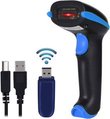 Wonenice Barcode Scanner Wireless 2-In-1 2.4Ghz Wireless+Usb 2.0 Wired Handheld