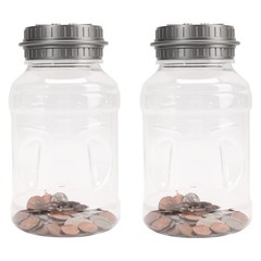 2 Pack Digital Coin Bank with LCD Display, 1.8L Large Capacity Coin Counting …